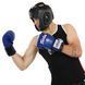Рукавиці боксерські на липучці шкіряні FARTEX FTX065 розмір 10 унції колір синій-жовтий
