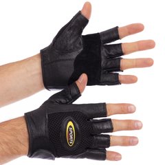 Атлетические перчатки для кроссфита и воркаута черные BC-121, L