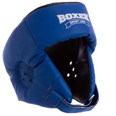 Шлем боксерский открытый Кожвинил синий BOXER 2028