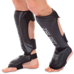 Защита для голени и стопы с футами Zelart черно-серая BO-8356, M