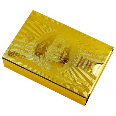 Карты игральные покерные Zelart GOLD 100 DOLLAR IG-4566-G 54 карты