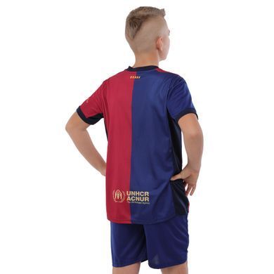Форма футбольная детская с символикой футбольного клуба BARCELONA домашняя 2024 Zelart CO-3719 размер 18, рост 105-115 цвет синий-бордовый