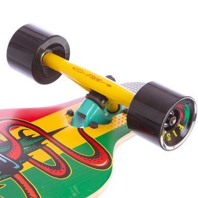 Лонгборд Фрирайд Freeriding из канадского клена Zelart SK-415-1 желтый-зеленый