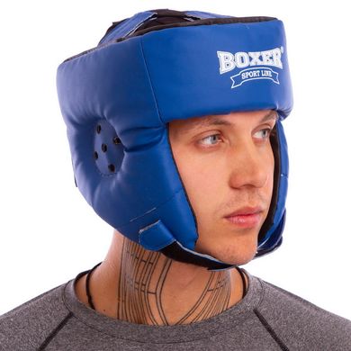 Шлем боксерский открытый Кожвинил синий BOXER 2028