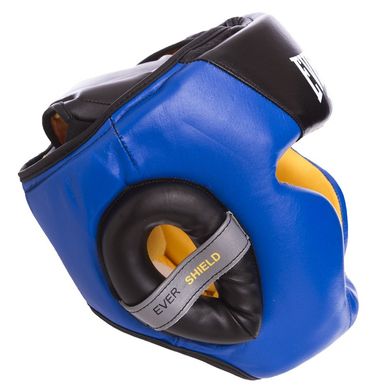 Шлем боксерский закрытый кожаный синий EVERLAST EV-016