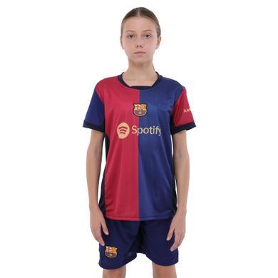 Форма футбольная детская с символикой футбольного клуба BARCELONA домашняя 2024 Zelart CO-3719 размер 18, рост 105-115 цвет синий-бордовый