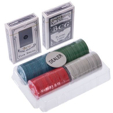 Набір для покеру у пластиковому кейсі Poker game set Poker game set Zelart 100S-2E 100 фішок