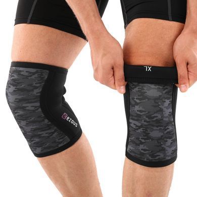 Наколенники для приседа и пауэрлфтинга 2штуки CROSSFIT KNEECAP EZOUS A-05 размер S цвет камуфляж серый