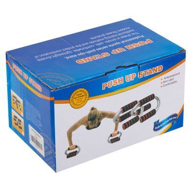 Упоры для отжиманий 2штуки Zelart FI-3971 PUSH-UP BAR 11x21см серый-черный-красный