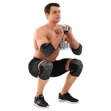 Наколенники для приседа и пауэрлфтинга 2штуки CROSSFIT KNEECAP EZOUS A-05 размер S цвет камуфляж серый