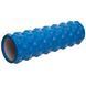 Ролер масажний циліндр (ролик мфр) 45см Grid Bubble Roller Zelart FI-6672-BUBBLE колір синій