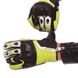 Мотоперчатки кожаные с закрытыми пальцами и протектором NERVE черно-лимонные KQ0011, L