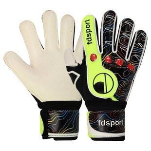 Перчатки вратарские детские с защитой пальцев FDSPORT FB-930 размер 8 цвет салатовый-черный