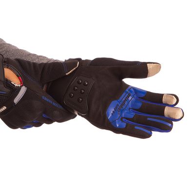 Перчатки для мотоцикла текстильные MAD BIKER черно-синие BC-4643, L