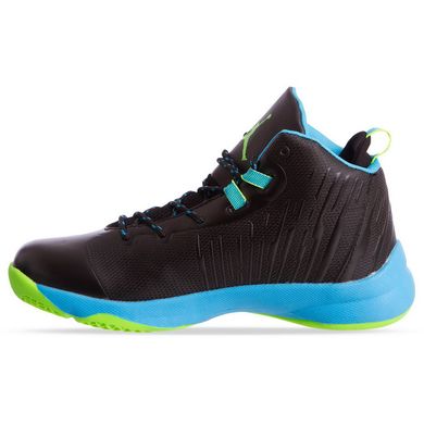 Кроссовки для баскетбола Jordan черно-бирюзово-салатовые W8509-3, 41