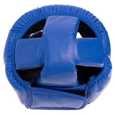 Шлем боксерский с полной защитой синий PU ELS BO-4299