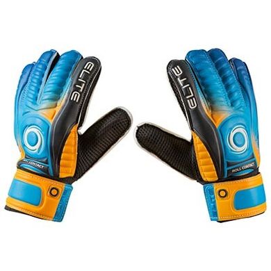 Вратарские перчатки Latex Foam ELITE оранжево-голубые GGET-1, 8
