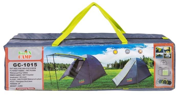 Палатка трехместная кемпинговая GreenCamp GC1015