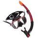 Набор для плавания маска+трубка Zelart M208-SN120-SIL, Красно-серый