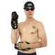 Лопатки для плавания ласты для рук MadWave GRABBER Forearm M074201 цвет черный-зеленый