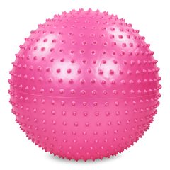 Мяч массажный для фитнеса (фитбол) 55см + DVD BB-003-22-DN, Розовый