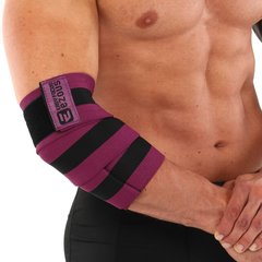 Бинты на локти для жима BUNDLED ELBOW SLEEVE EZOUS A-11-E цвет черный-фиолетовый