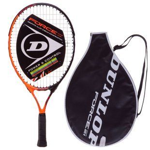 Ракетка для великого тенісу дитяча DUNLOP FORCE COMP DL676933Z 5-6років 21" чорний-помаранчевий