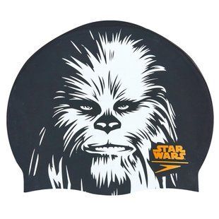 Шапочка для плавания силиконовая для взрослых SPEEDO SLOGAN PRINT 808385C743 Star Wars Chewbacca черный-белый