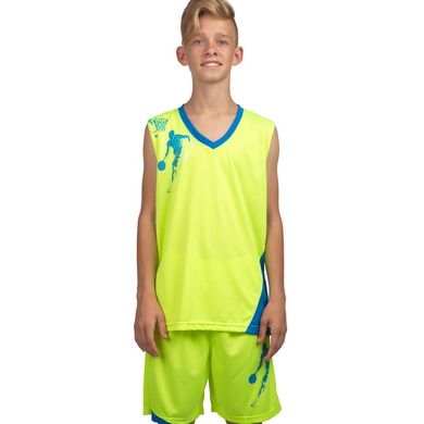 Детская форма баскетбольная Lingo Pace Салатово-голубой LD-8081T, 125-135 см