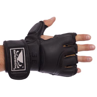 Перчатки для единоборств MMA кожаные BAD BOY черные VL-6607, L