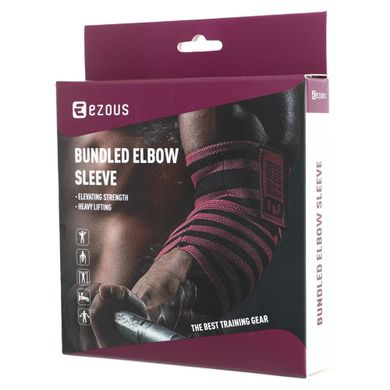 Бинты на локти для жима BUNDLED ELBOW SLEEVE EZOUS A-11-E цвет черный-фиолетовый