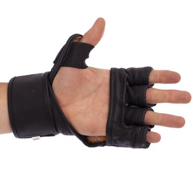 Перчатки для единоборств MMA кожаные BAD BOY черные VL-6607, L
