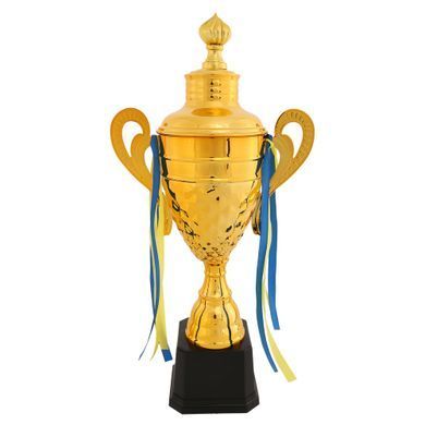 Кубок спортивный с ручками и крышкой Zelart Thunder JZ19629C высота 45см золотой