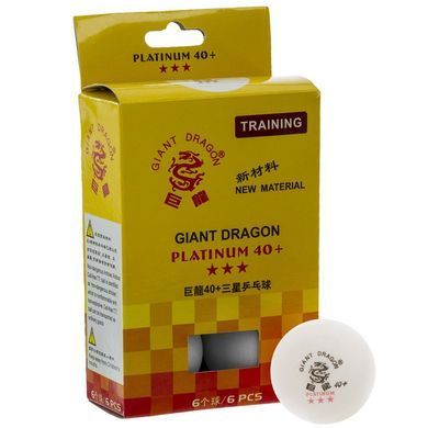 Набір м'ячів для настільного тенісу GIANT DRAGON PLATINUM 40+ 3star MT-6560 колір білий