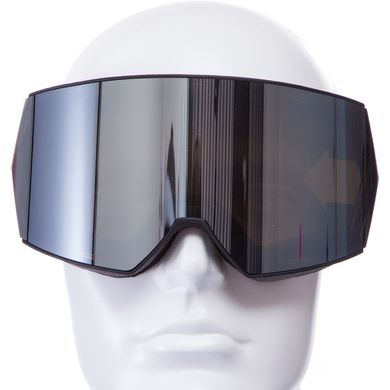 Сноубордическая маска магнитная черная SPOSUNE HX010 (Серебряные линзы)