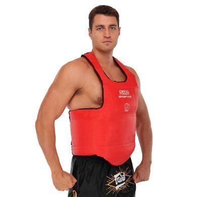 Жилет захисний для тайського боксу та кікбоксингу SPORTKO ЗГ1 SP-4708 розмір L (48-50) колір червоний