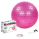 Мяч массажный для фитнеса (фитбол) 55см + DVD BB-003-22-DN, Розовый