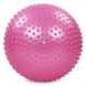 Мяч массажный для фитнеса (фитбол) 55см + DVD BB-003-22-DN, Рожевий