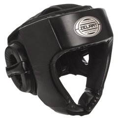 Боксерский шлем открытый черный PU ZELART BO-1362