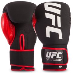 Боксерские перчатки UFC ULTIMATE KOMBAT PU на липучке черно-красные, 12 унций (L)