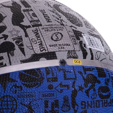 М'яч баскетбольний гумовий SPALDING NBA GRAFFITI Outdoor 83176Z розмір 7 синій-сірий