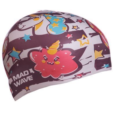 Шапочка для плавания детская MadWave UNICORN M057914 цвет коричневый