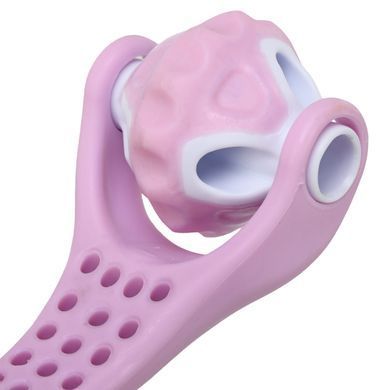 Масажер роликовий для тіла ручний 2 кульки FHAVK Massage Roller Zelart FI-1532 колір фіолетовий