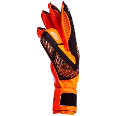 Вратарские перчатки с защитными вставками на пальцы REUSCH оранжевые FB-882, 9