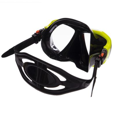 Набор для плавания маска+трубка Zelart M208-SN120-SIL, Желто-черный