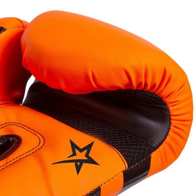 Боксерские перчатки PU на липучке Zelart CHALLENGER оранжнвые BO-5698, 10 унций