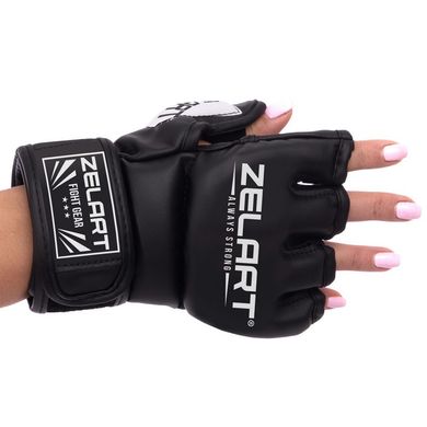 Перчатки шингарты перчатки для ММА Zelart черно-белые BO-5699, XS