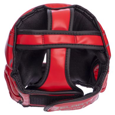 Шлем боксерский детский с полной защитой 6-7 лет PU Zelart красный BO-0394, S