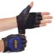 Атлетические перчатки для кроссфита и воркаута черно-синие BC-121, L