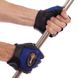 Атлетические перчатки для кроссфита и воркаута черно-синие BC-121, L